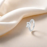 Bague de fiançailles avec diamant cœur de laboratoire et halo caché sur les côtés