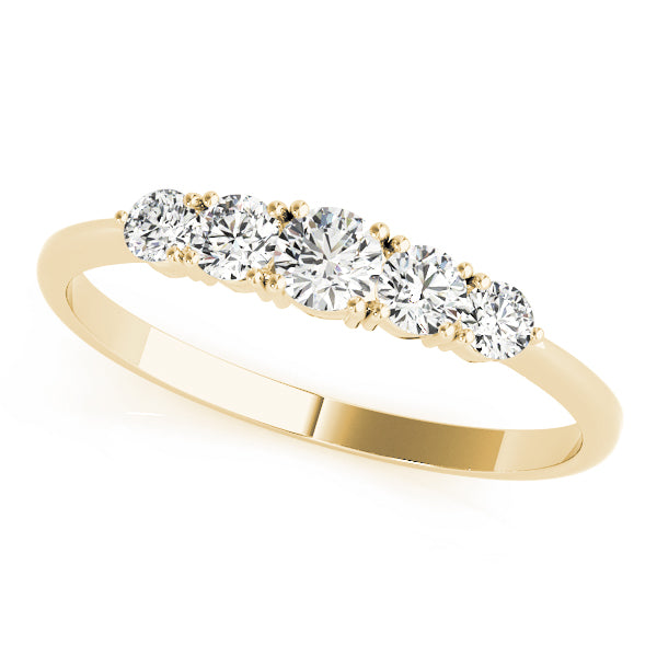 0.25ct Lab-Grown Round Diamond 5-Stone Minimal Shared Prong Setting Diamond Ring, DE Color VVS Clarity