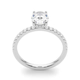 1.0 Carat Hidden Halo Oval Lab Grown Diamond Engagement Ring