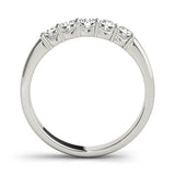0.50ct Lab-Grown Round Diamond 5-Stone Shallow Scalloped Shared Prong Setting Diamond Ring, DE Color VVS Clarity
