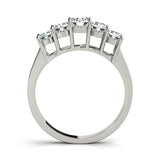 0.75Ct - 1.00Ct Lab-Grown Round Diamond Rectangular Basket Style Shared Prong Setting 5-Stone Diamond Ring, DE Color VVS Clarity
