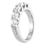 0.5Ct - 2.5Ct Lab-Grown Round Diamond U-Shaped Open Basket Shared Prong Setting 5-Stone Diamond Ring, DE Color VVS Clarity