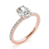 1.00 Carat Hidden Halo Oval Lab Grown Diamond Engagement Ring
