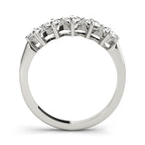 0,75 ct Labor-Diamant im Rundschliff, moderner 5-Stein-Ring mit geteilter Krappenfassung, Farbe DE, Reinheit VVS