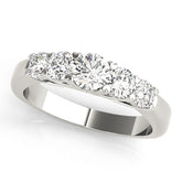 0.5Ct - 2.00Ct Round Lab-Grown Diamond Shared Prong Trellis Setting 5-Stone Diamond Ring, DE Color VVS Clarity