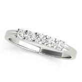 0.50Ct - 1.5Ct Lab-Grown Round Diamond Shared Prong Setting 5-Stone Diamond Ring, DE Color VVS Clarity