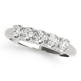 0.50ct Lab-Grown Round Diamond 5-Stone French Style Prong Setting Diamond Ring, DE Color VVS Clarity