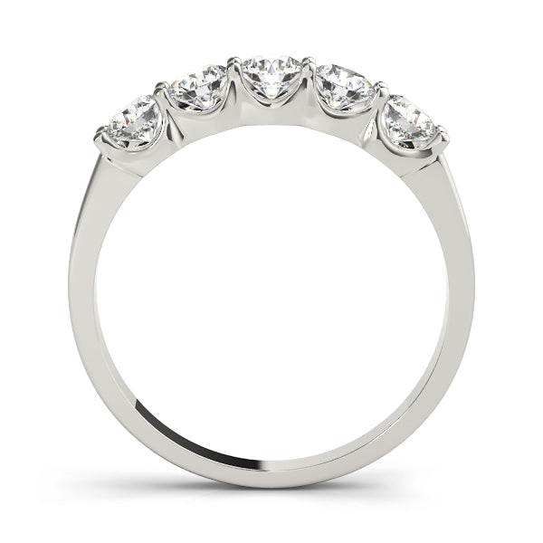 0.5Ct - 2.5Ct Lab-Grown Round Diamond U-Shaped Open Basket Shared Prong Setting 5-Stone Diamond Ring, DE Color VVS Clarity