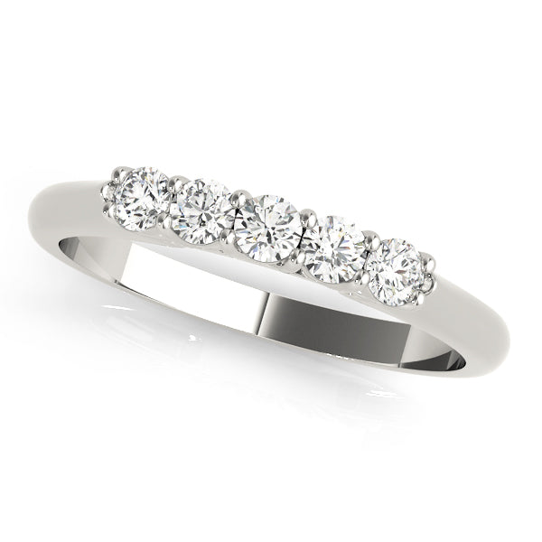 0.50ct Lab-Grown Round Diamond 5-Stone Traditional Prong Setting Diamond Ring, DE Color VVS Clarity
