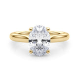 IGI-Labor-gezüchteter ovaler Diamant-Solitärring mit 4-Krappen-Fassung, Farbe D, Reinheit VVS