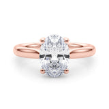 IGI-Labor-gezüchteter ovaler Diamant-Solitärring mit 4-Krappen-Fassung, Farbe D, Reinheit VVS