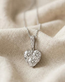 Lab Diamond Galileo Heart 1.10ct Pendant Necklace in 9k White Gold