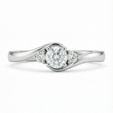 Lab Grown Triliogy Round Diamond Engagement Ring