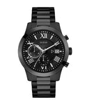 GUESS Men's Classic Watch W0668G5 – Black Dial, Stainless Steel