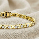 Diamond Kisses Bracelet 0.05ct Set in 18K Gold Vermeil | FineDiam