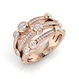 1.00 Carat Lab-Grown Round Cut Diamond Bubble Ring Rose Gold