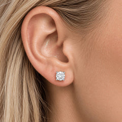 1.10ct Lab Grown Diamond Stud Earrings – Round Brilliant – 9K White Gold