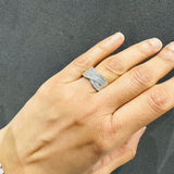 Round Cut Pave Set Criss Cross Multi-Row Lab Grown Diamond Ring 18K White Gold