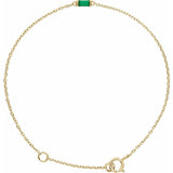 Straight Baguette Natural Emerald Baguette Bracelet In Gold & Platinum
