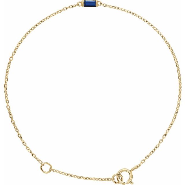 Straight Baguette Natural Blue Sapphire Baguette Bracelet In Gold & Platinum