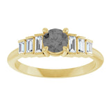 Round Gray Spinel Accented Ring with Diamond Accents in Gold