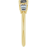 Round Gray Spinel Accented Ring with Diamond Accents in Gold