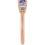 Round Tanzanite Accented Ring with Diamond Accents in Gold