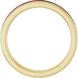 Straight Baguette Ruby Stackable Ring in Gold