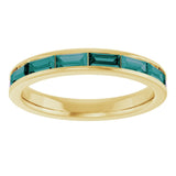 Straight Baguette Lab-Grown Alexandrite Stackable Ring in Gold