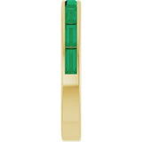 Straight Baguette Lab-Grown Emerald Stackable Ring in Gold