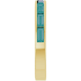 Straight Baguette Lab-Grown Alexandrite Stackable Ring in Gold