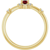 Oval Ruby Halo Ring with Diamond Accents in Yellow Gold