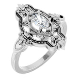 Marquise Stuller Lab-Grown Moissanite Ring in Gold and Platinum