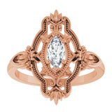 Marquise Stuller Lab-Grown Moissanite Solitaire Ring in Rose Gold