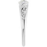 Round Green Sapphire Symbols Ring in Gold and Platinum