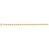 Round Natural Peridot Line Bracelet In Gold & Platinum