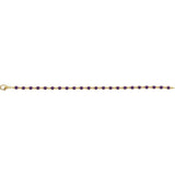 Round Natural Amethyst Line Bracelet In Gold & Platinum