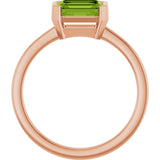 Natural Peridot Rose Gold Solitaire Ring in