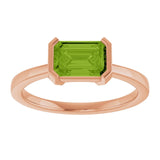 Natural Peridot Rose Gold Solitaire Ring in