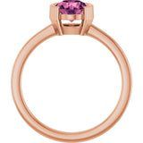 Natural Pink Tourmaline Rose Gold Solitaire Ring in | round