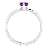 Heart Amethyst Symbols Ring in White Gold