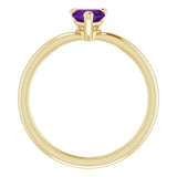 Heart Amethyst Symbols Ring in Yellow Gold