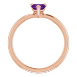 Heart Amethyst Symbols Ring in Rose Gold