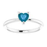 Heart London Blue Topaz Symbols Ring in Gold and Platinum
