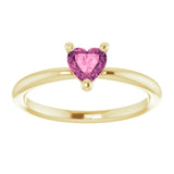 Heart Pink Tourmaline Symbols Ring in Gold