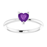 Heart Amethyst Symbols Ring in Platinum
