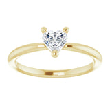 Heart White Sapphire Symbols Ring in Yellow Gold
