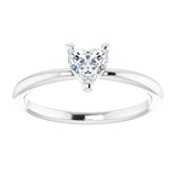 Heart White Sapphire Symbols Ring in White Gold