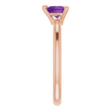 Heart Amethyst Symbols Ring in Rose Gold