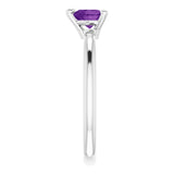 Heart Amethyst Symbols Ring in White Gold